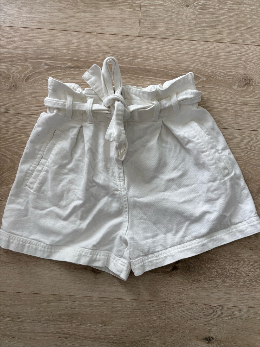Rails White High-Waist Paperbag Shorts with Tie